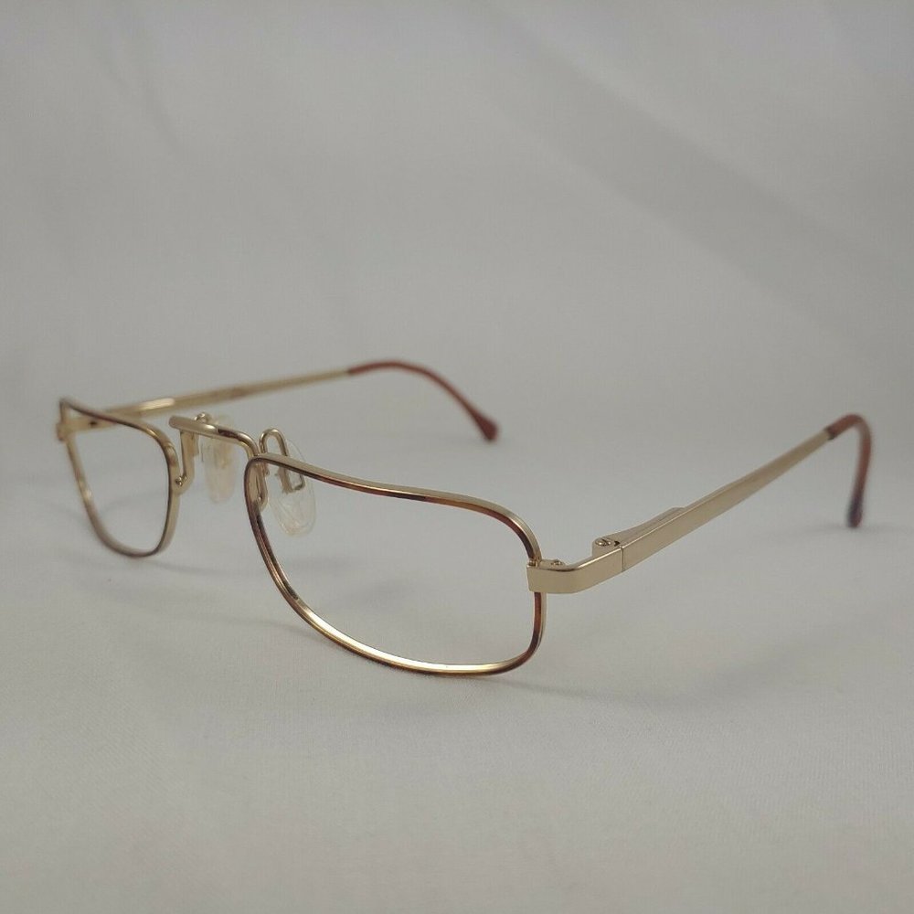 Luxottica Gold Brown Eyeglass Frames Counsel Full Met… Gem